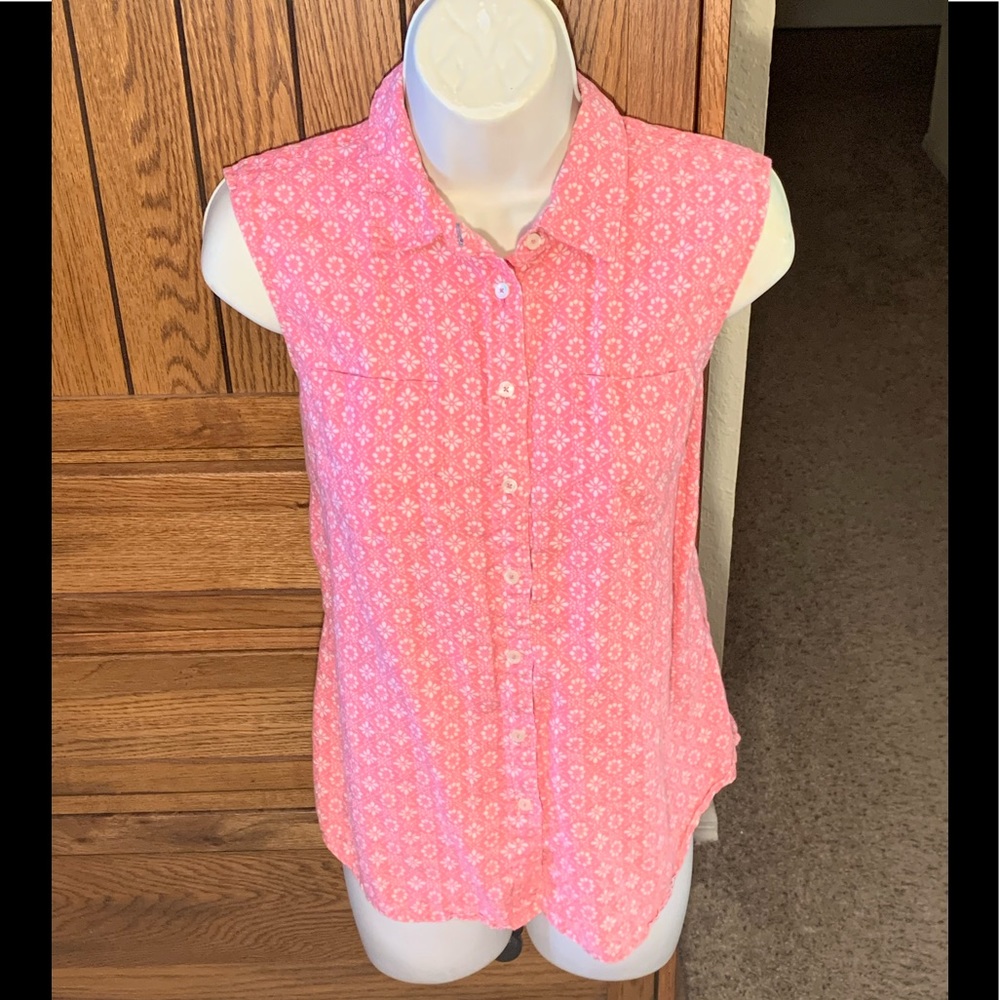 Talbots Patterned Button Up Tank - image 1